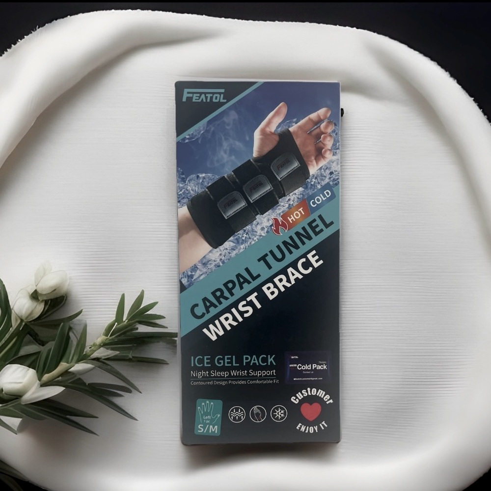 FEATOL Wrist Brace for Carpal Tunnel, Adjustable S/M Left  Wrist Support Brace